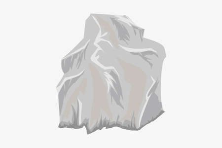 Stone, the structure and dough of the stone in gray tones. The rock in gray tones is isolated on a white background. Vectre eps illustration.のイラスト素材