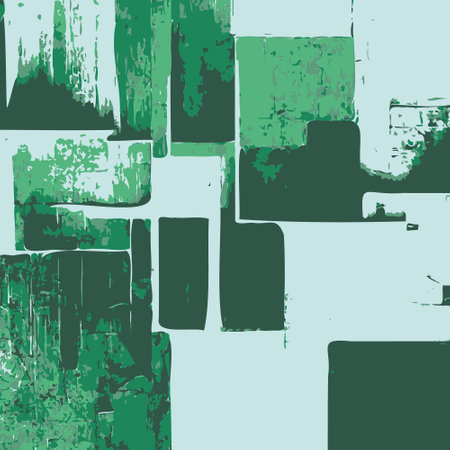 Abstract green squares in grunge style. Vector illustration.のイラスト素材