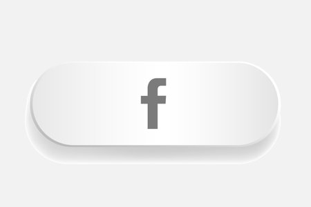 SAINT-PETERSBURG, RUSSIA - MARCH 27, 2021: Facebook logo sign on white button. Vector eps illustration.のイラスト素材