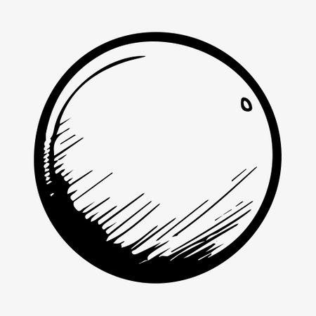 Vector Ball - Black and White Isolated Icon. vector illustrationのイラスト素材