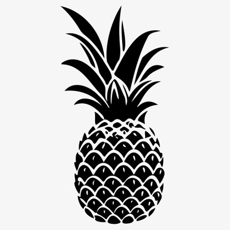 Pineapple silhouette icon Isolated on white Black pineapple vector. vector illustrationのイラスト素材