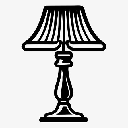 Table lamp vector sketch icon isolated on background. . Vector illustrationのイラスト素材