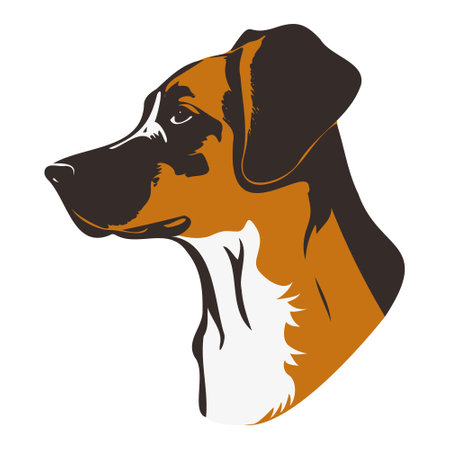 Dog head icon. Flat style. Cartoon dog face. Vector illustration isolated on white. Silhouette simple. Animal Logotype concept. Logo design template. Vector illustrationのイラスト素材