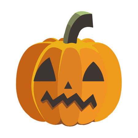 Pumpkin, simple style. Vegetable pumpkin, decoration on Halloween. Vector Eps illustration.のイラスト素材