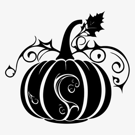 Pumpkin, simple style. Vegetable pumpkin, decoration on Halloween. Vector Eps illustration.のイラスト素材