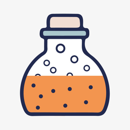 Health or magic mana potion bottle flat icon for games and websites. vector illustrationのイラスト素材