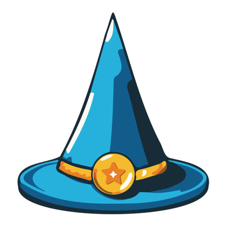 Simple cartoon wizard hat icon, vector illustration. vector illustrationのイラスト素材