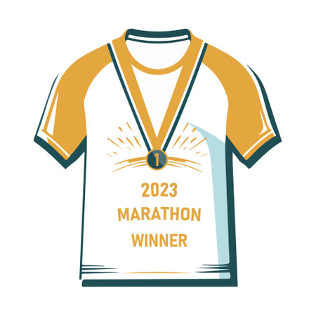 Marathon t-shirt design slim-fitting with round neck. Vector illustration. Vector illustrationのイラスト素材