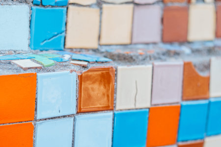 Old mosaic various figures of old mosaic abstract styleの写真素材