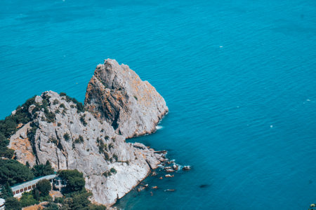Black sea scenery near the Swallow nest in Crimea. High quality photoの写真素材