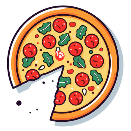 vector illustration of pizza on isolate background. Vector illustrationのイラスト素材