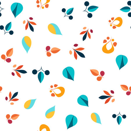 Set of abstract organic shape seamless pattern with colorful geometric doodles.のイラスト素材