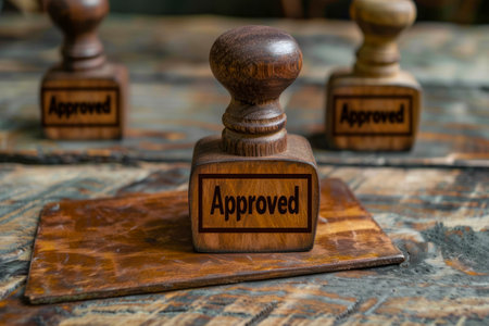 Rubber stamp with text Approved.の素材