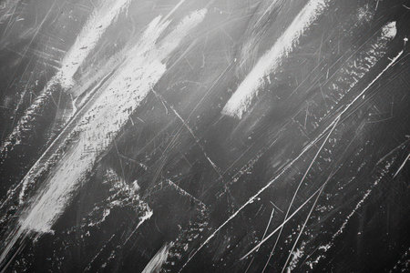 White chalk texture with diagonal smudges on blackboard.の素材