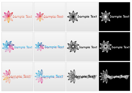 Flower shaped vector marks with textのイラスト素材