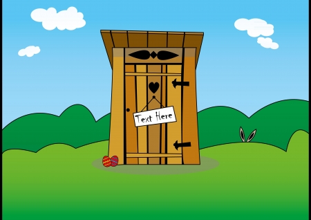 Old wooden toilet illustrationのイラスト素材