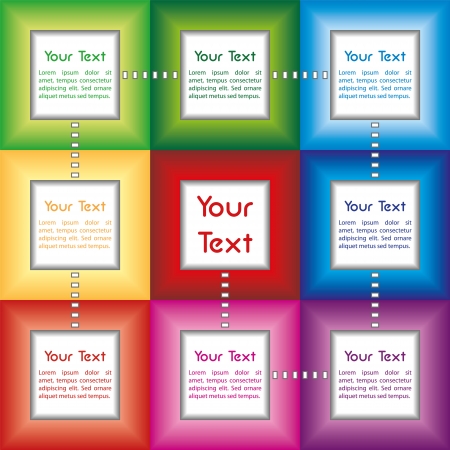 Colorful business presentation with connected fields for Your custom textのイラスト素材