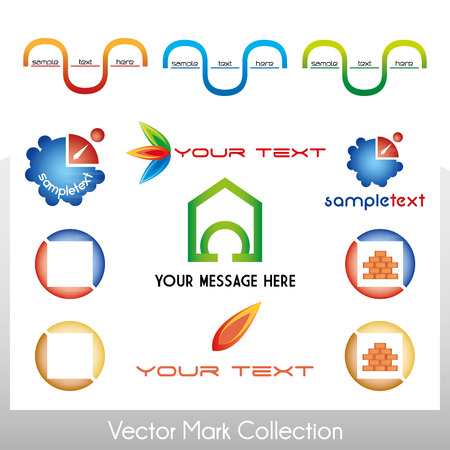 Vector mark collection with different shapesのイラスト素材