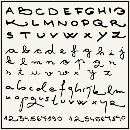 Hand drawn font collectionのイラスト素材