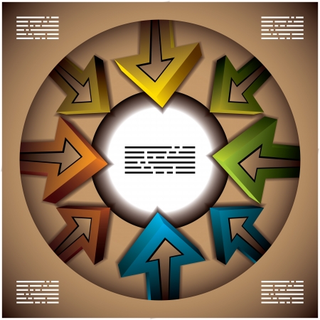 Infograph with arrows pointing to the centerのイラスト素材