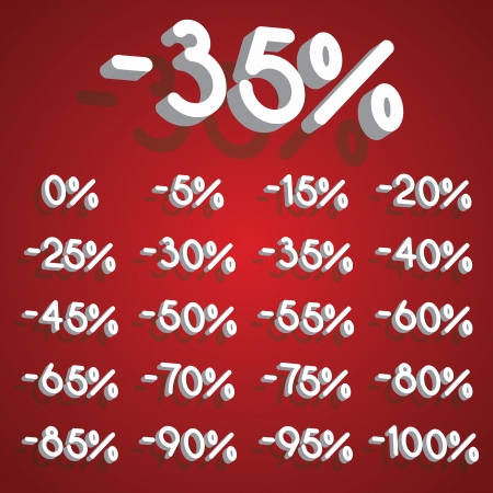 Discount percent collectionのイラスト素材