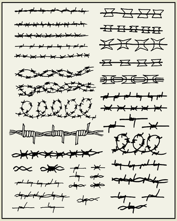 Hand drawn barbed wiresのイラスト素材