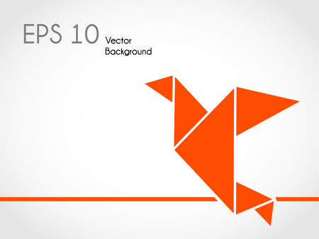 An illustration of a paper in the form of a bird.のイラスト素材