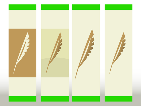 Bookmark designs with quillsのイラスト素材