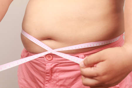 paunch fat personの写真素材