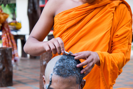 The ordination ceremony of a monk