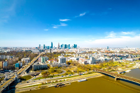Panorama of Warsaw, view from the vicinity of the Poniatowski Bridge