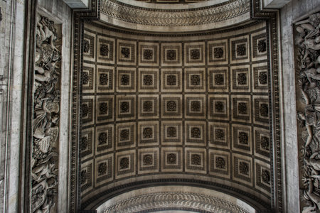 Underside Texture and Pattern of the Arc de Triompheのeditorial素材