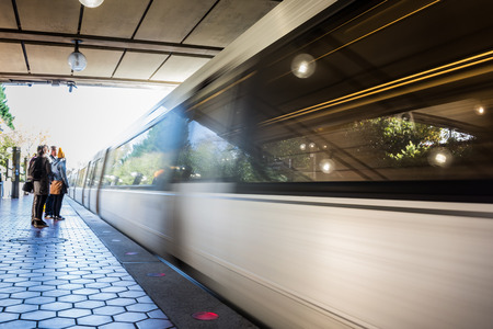 Motion Blur Subway Washington DC Arlington Cemetery Vintage Oldのeditorial素材
