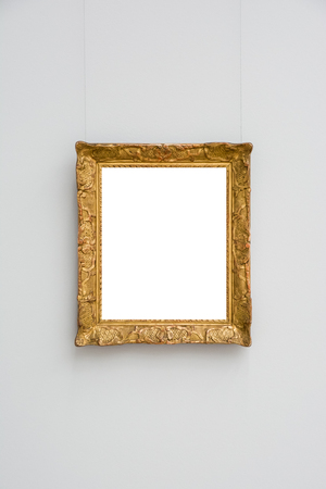 Art Museum Frame Wall Ornate Minimal Design White Isolated Clipping Path Templateの写真素材