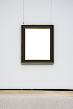 Art Museum Frame Wall Ornate Minimal Design White Isolated Clipping Path Templateの写真素材