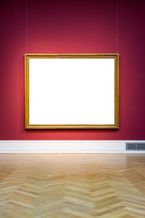 Art Museum Frame Wall Ornate Minimal Design White Isolated Clipping Path Templateの写真素材