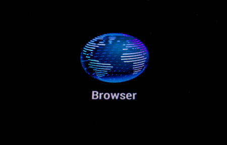 Browser Globe Internet Information Digital App Icon Symbol Access Tap Blackの写真素材