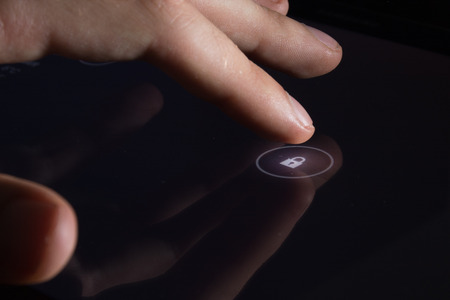 Finger Touch Key Button Lock Screen Tablet Interface DIgital Unlockの写真素材