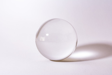 Crystal Glass Sphere Ball Transparent White Simple Object Background Lightの写真素材