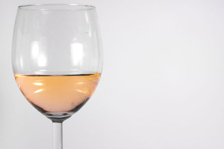 White Wine Glass Isolated White Background Abstract Alcohol Closeupの写真素材