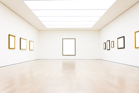 Modern Art Museum Frame Wall Clipping Path Isolated White Vector Illustration Templateの写真素材