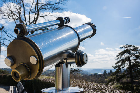 Tourist Telescope Eyepiece Travel Tourist Destination Landscape Magnification Looking View Beautiful...