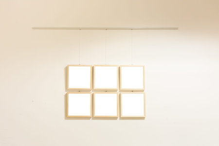 Small Modern Contemporary Art Museum Display Frames Blank White Template Minimal Wall
