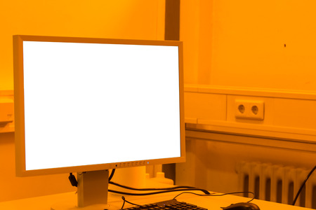 Screen Printing Equipment Development Yellow Room Professional Industry Detail Blank Computerの写真素材