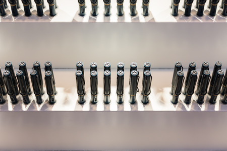 Pen Caps Display Multiple White Modern Art Rack Package Fancyの写真素材