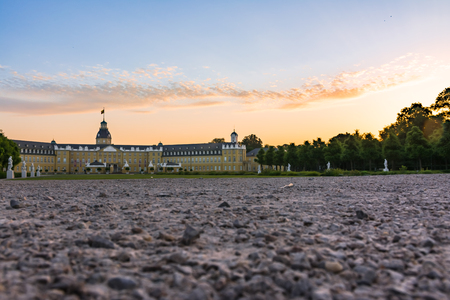 Karlsruhe Palace Center of City Germany Castle Schloss Architecture Parkのeditorial素材