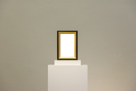 Blank Art Museum Isolated Painting Frame Decoration Indoors Wall White Templateの写真素材