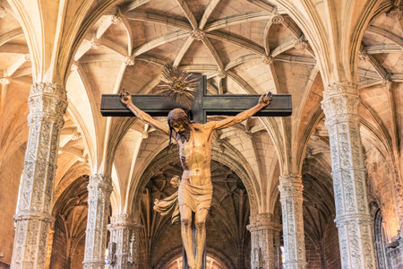 Mosterio dos Jeronimos Architecture Destination Sightseeing European Historical Landmark Lisbon Portugalのeditorial素材