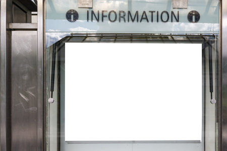Blank White Information Sign Transportation Tourist Travel System Isolated