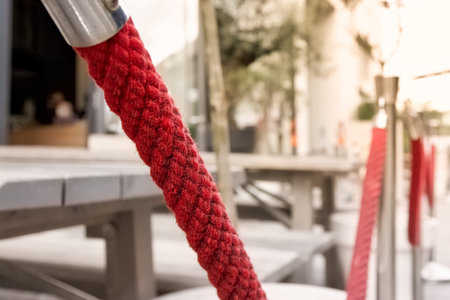 Red Rope Closeup Texture Exclusive Elegant Entrance Outdoorsの写真素材